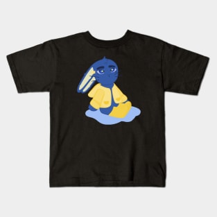 River Bunny sitting in a puddle Kids T-Shirt